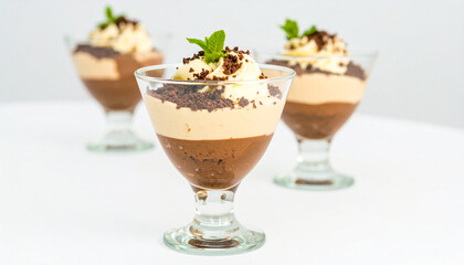 Classic Two-Layer Chocolate and Vanilla Parfaits