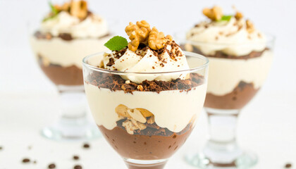 Dessert Cups with Chocolate Mousse and Cream
