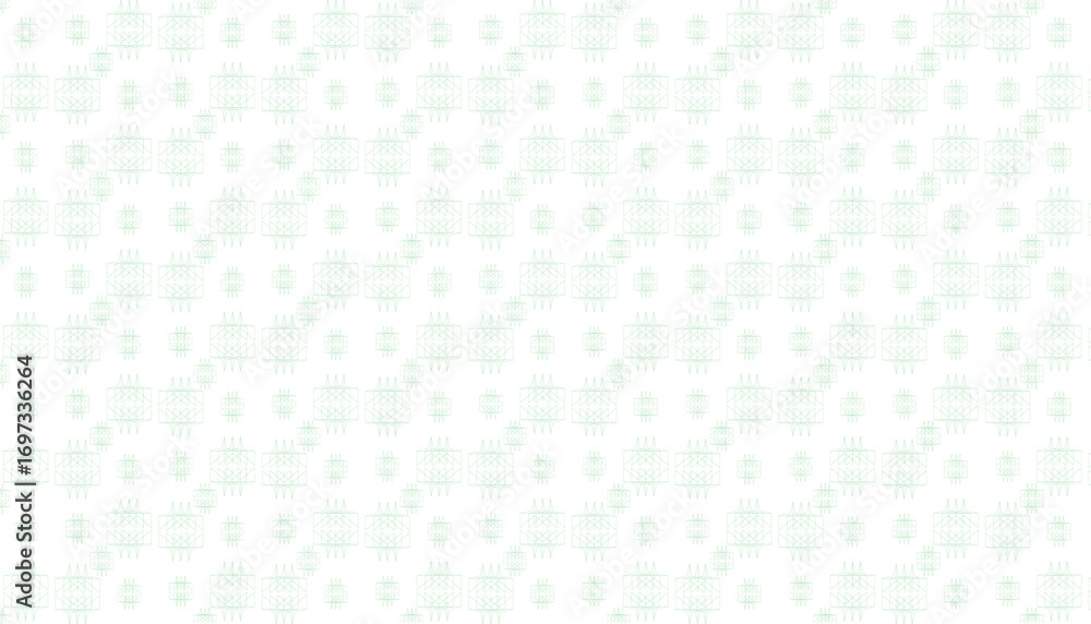 Aufkleber repeating pattern of intricate green geometric wireframe structures on a white background