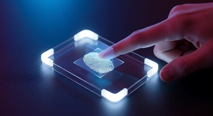 Fingerprint scan on glowing device identification technology