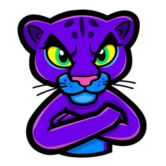 Obraz premium purple puma crossing arm