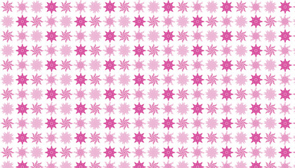 Repeating pattern of pink starburst shapes on a white background seamless texture
