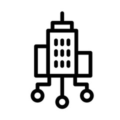 Central City Hub Line Icon of Smart Cities Icon Set