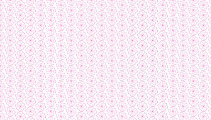 Repeating pattern of small pink outlined flowers on a white background seamless floral