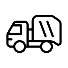 Garbage Truck Line Icon of Waste Collection Icon Set