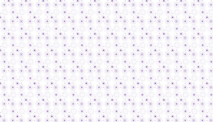 Repeating pattern of small purple starburst floral elements on a white background abstract