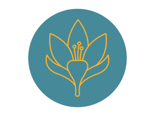 Crocus icon. Flower outline icon. Simple vector illustration in modern thin line style.