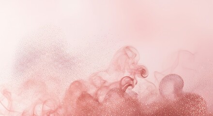 Subtle coral hues coalesce in a dreamlike abstract, ethereal cloudscape