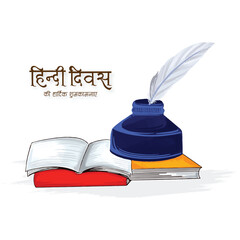 Happy hindi divas indian mother language celebration card design