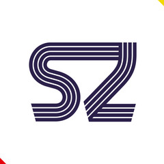 Parallel line monogram initial logo, combination of letter S and Z. Idea and inspiration for branding, company and corporation name abbreviation. personal and commercial purpose.