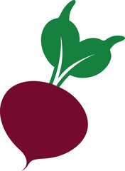 Minimalist Vector Illustration of Fresh Radish Vegetable