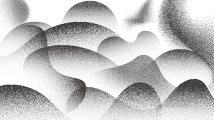 transparent gradient in organic flowing pattern of soft grain and particle undulate texture. Abstract ripple form with smooth dissolve and dust fade. Monochrome stipple Vector illustration  - 1