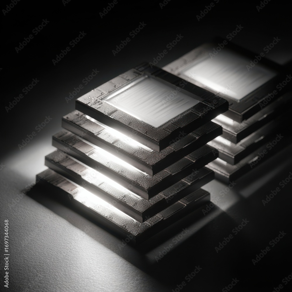 Aufkleber modern stack of elegant picture frames with soft light reflection and artistic shadows for home deco