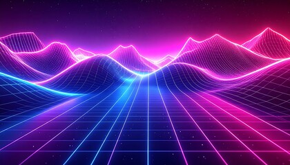 Retro futuristic landscape