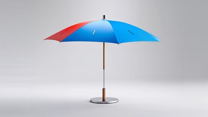 Obraz premium Red and Blue Umbrella on Stand, Studio Shot
