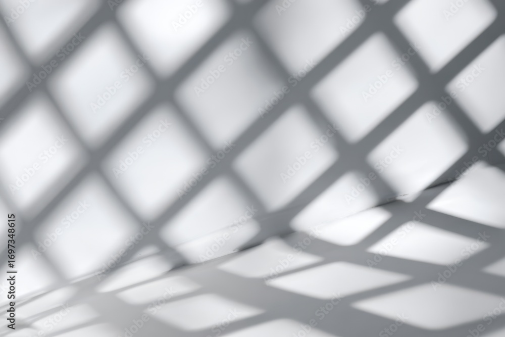 Leinwandbilder intricate shadow patterns created by a grid structure on a smooth surface in soft natural lighting