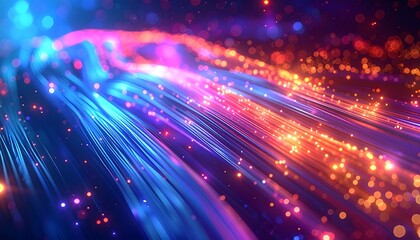 Fototapeta premium Abstract digital art featuring vibrant streaks of light