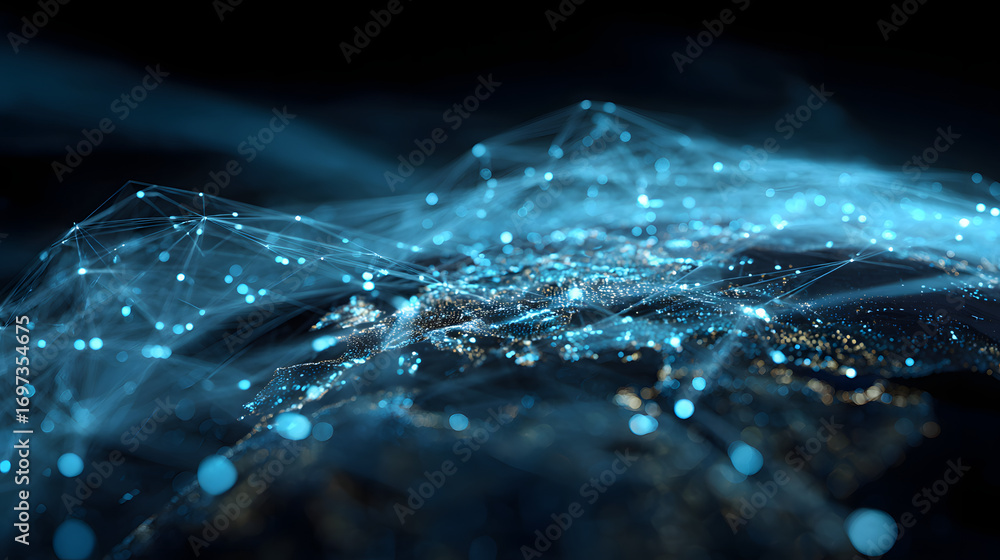 Poster connection around earth, theme background with lighteffect. abstract technolog background 3d renderi
