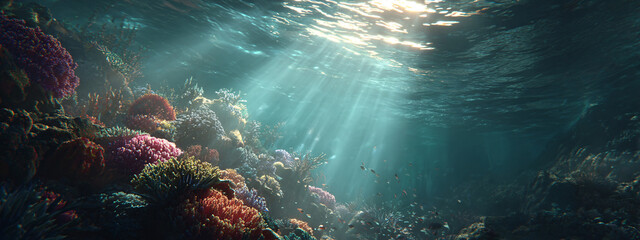 Obraz premium A Vibrant Underwater World: Colorful Coral 