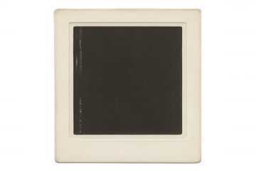Fototapeta premium Vintage slide mount with black, empty space, isolated on transparent background, ready for your picture or design