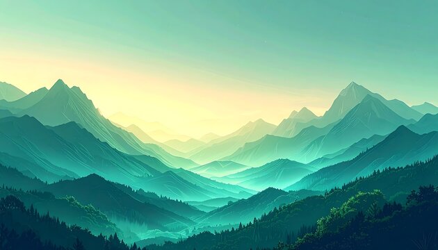 Misty mountain range (1) - Powered by Adobe