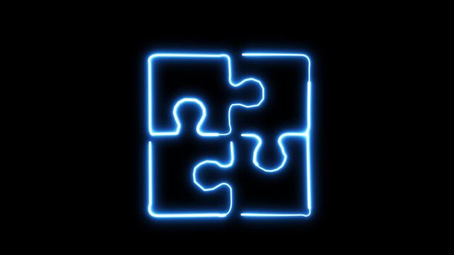 puzzle pieces icon horizontal all the video jigsaw sign vector illustration.