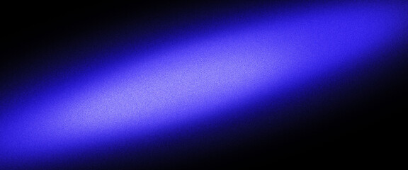 Abstract blue light beam on a black background with grainy texture