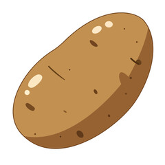 An illustration of a single potato, perfect for themes of food, cooking, vegetables, and agriculture-01
