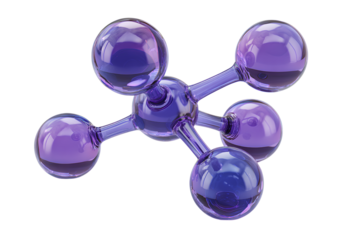 rrr two purple 3d models of a molecule isolated on a transparent background, png file.vv.png
