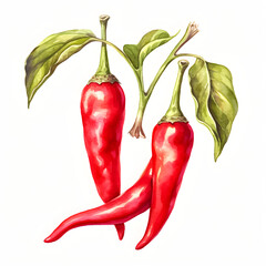 Watercolor Chili Peppers