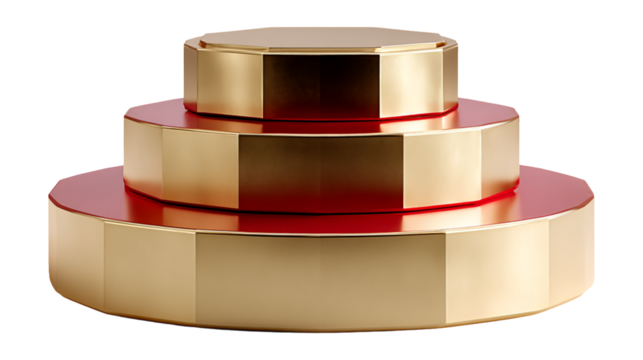 Elegant Golden Display Stands for Awards or Product Presentation