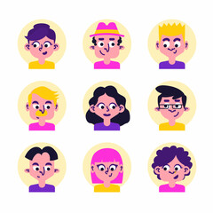 Hand drawn people avatar collection