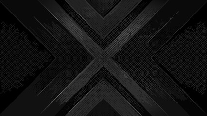 Abstract dark metallic background with intersecting geometric lines and textured grid patterns