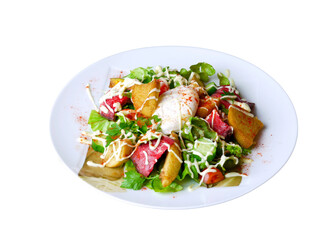 新鮮な野菜とステーキのサラダ　透過素材