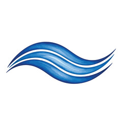 Blue wave graphic element vector illustration