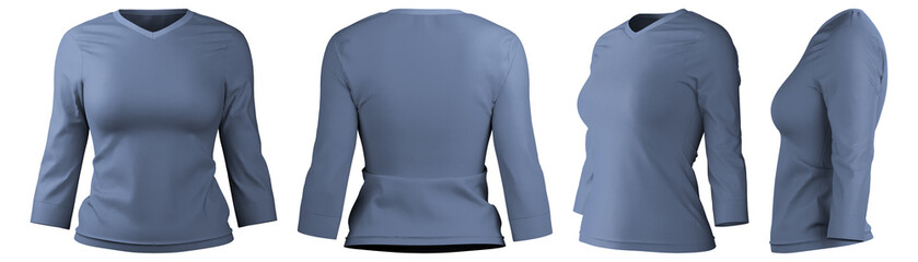 Fototapeta premium Stylish long sleeve t-shirt in soft grey for casual wear