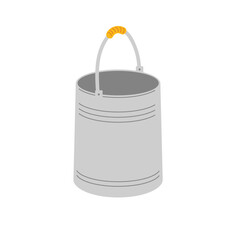 Metal bucket with a handle designed for various household tasks and outdoor activities