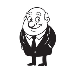 Fototapeta premium Old person in formal suit black and white vector illustration portrait elegant classic digital artwork