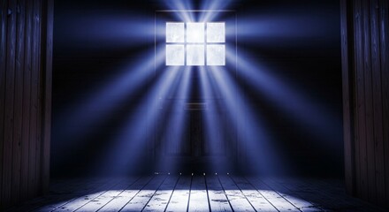 Mysterious Bright Light Beams Through Attic Window into Dark Room