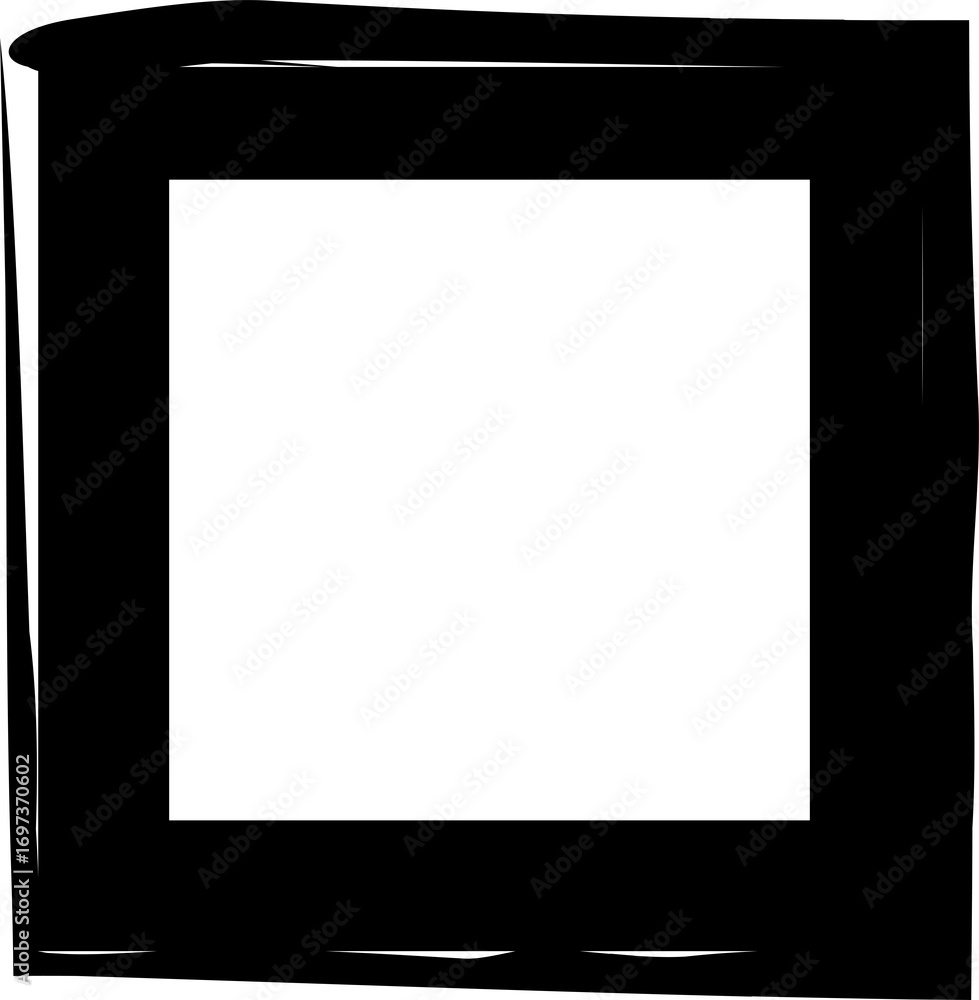 Poster set collection of square black frames with brush strokes