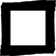 Set collection of square black frames with brush strokes