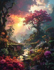 Colorful fantasy landscape