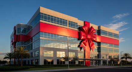 A Giant Gift Wrapped Office Building.