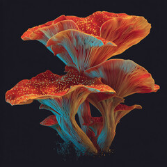 mushroom on black background