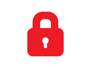 red padlock isolated