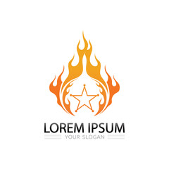 Elegant flame monogram logo design with gradient fire style for luxury branding