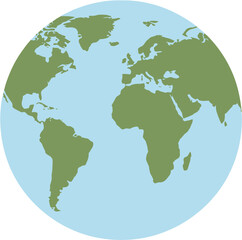 Obraz premium Simple Flat Style World Globe Illustration Representing Earth Continent