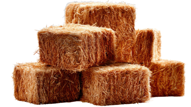 Hay Bales: Capturing the essence of rustic charm, this image features a stack of golden hay bales, offering a warm and inviting portrayal of agriculture.