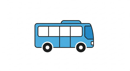 Blue bus for public transportation, school bus
