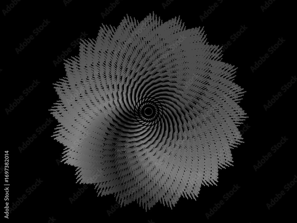 Poster abstract futuristic dark black background with circular wave design. realistic 3d wallpaper with mod